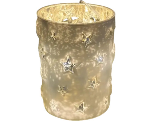 Photophore en verre avec motif étoilé