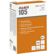 Résine pour fissures Akkit 105 bicomposant avec 20 agrafes pour chape 600 ml-thumb-0