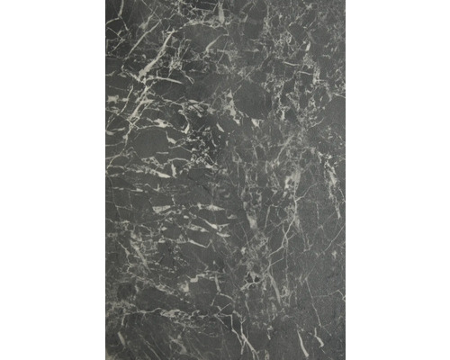 PVC-Boden Slash Betonoptik grauschwarz 400 cm breit (Meterware) Muster einer dunklen Marmorfliese mit hellen Adern.