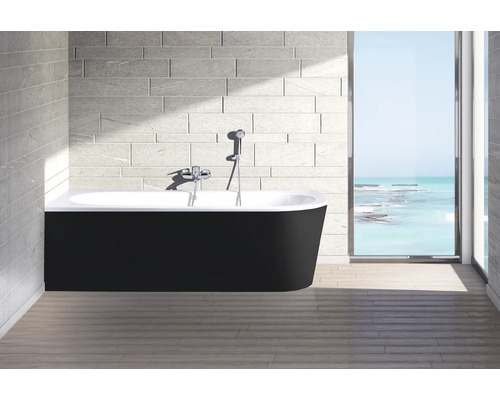 Baignoire OTTOFOND Messina 78 x 178 cm noir brillant 703807