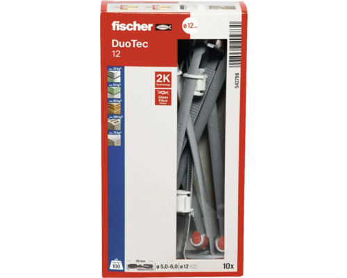 Fischer DuoTec 12 chevilles basculantes, lot de 10