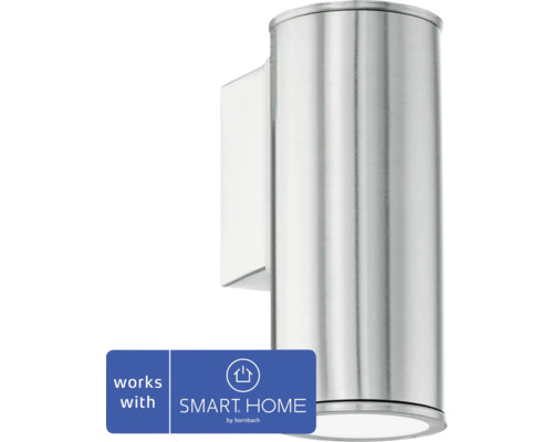 LED Aussenwandleuchte Riga 5W 400lm edelstahl - Kompatibel mit SMART HOME by hornbach LED Aussenwandleuchte Riga 5W 400lm edelstahl - Kompatibel mit SMART HOME by hornbach