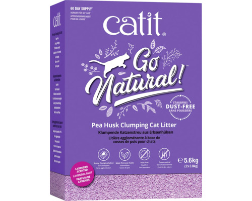Litière agglomérante Catit Go Natural à base de cosses de pois, paquet de 5.6 kilogrammes