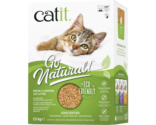 Litière agglomérante en bois Catit dans un emballage de 7,5 kilogrammes