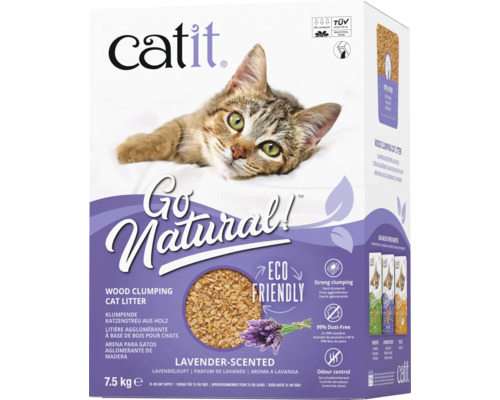 Litière agglomérante pour chat Catit en bois, parfum lavande, 7,5 kilogrammes