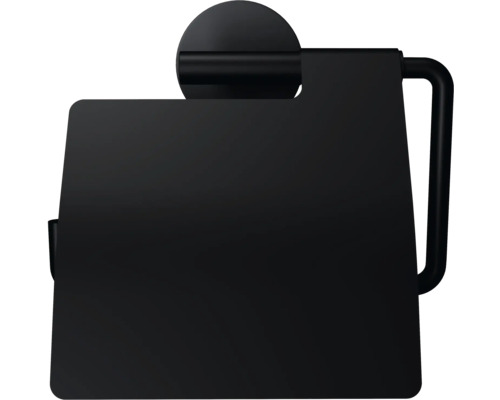 Distributeur de papier toilette noir avec étagère