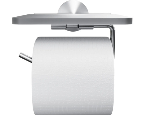 Toilettenpapierhalter Mit Ablage – Federbelastet, Edelstahl Mattschwarz, Wandmontage (B2012BK)