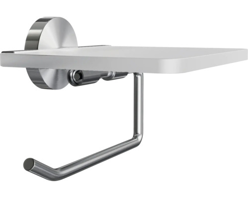 Porte-papier toilette avec étagère pour accessoires de salle de bain