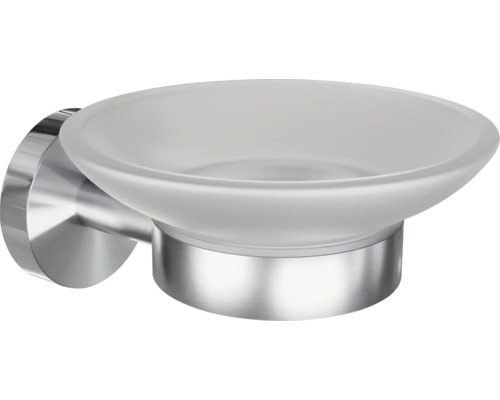 Porte-savon mural avec support en métal et porte-savon en verre