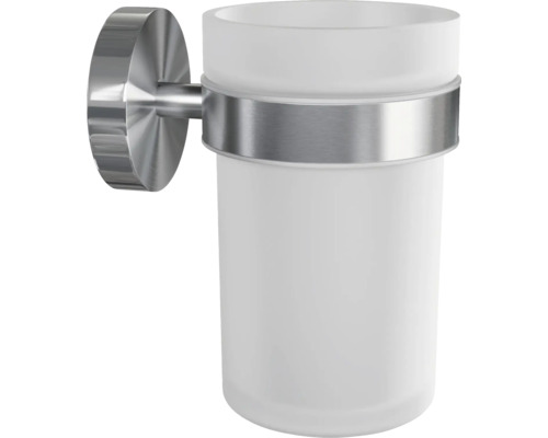 Porte-gobelet à brosse à dents en acier inoxydable avec gobelet en verre pour la salle de bain