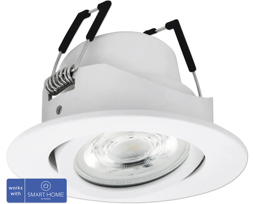 LED Smart Light Einbauspot dimmbar 5W 400 lm CCT- einstellbare weisstöne RGB Farbwechsel zigbee Bluetooth Ø 88/68 mm weiss 230V - Kompatibel mit SMART HOME by hornbach Einbaustrahler zur Deckenmontage