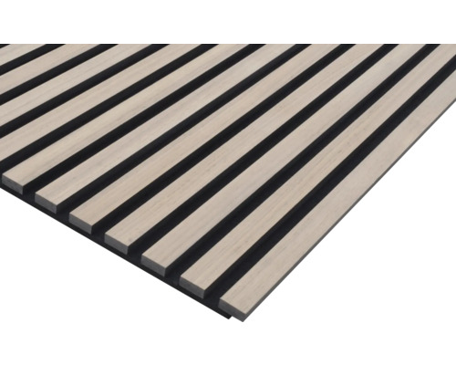 Panneau acoustique avec feutre PES et MDF placage noyer 19x572,5x1195 mm