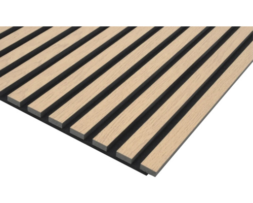 Panneau acoustique avec feutre PES et MDF plaxé chêne 19x572,5x1195 mm