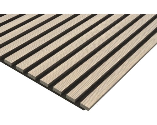 Panneau acoustique avec feutre PES et MDF plaxé Zebrano 19x572,5x1195 mm