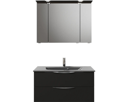 Ensemble de meubles de salle de bains pelipal Sunline 300 97 cm noir mat 3 pièces SET-164-222