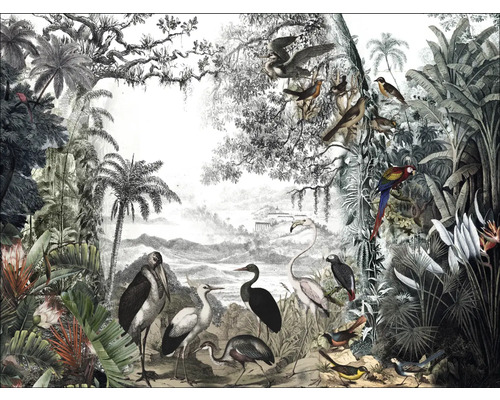 Tableau sur toile Birds In The Jungle I 116x84 cm
