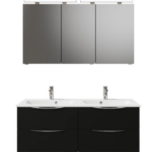 Waschtischunterschrank mit Doppelwaschbecken und Spiegelschrank für Badezimmer
