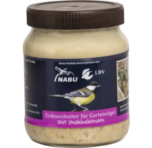 Beurre de cacahuète pour oiseaux de jardin aux vers de farine en pot de verre