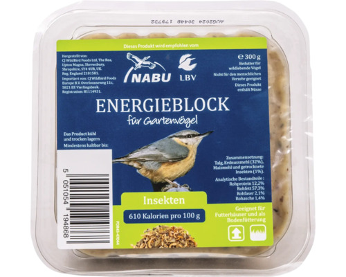 Vogelfutter Energieblock mit Insekten CJ Wildlife 300 g