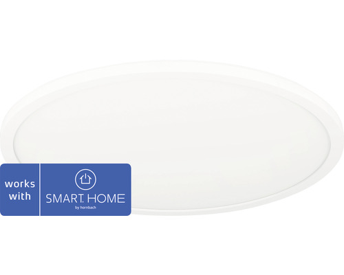 Plafonnier LED Eglo Crosslink 16,5 W 2200 lm 2765 K RVB 1 ampoule IP 20 blanc Plafonnier LED blanc compatible Smart Home