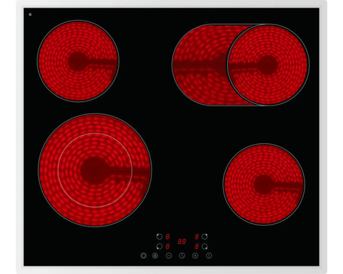 Plaque de cuisson vitrocéramique avec cadre PKM 59 x 52 cm 4 foyers EB-C4-2KBTCG