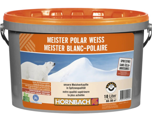 Peinture murale HORNBACH Meister blanc polaire sans sans éclaboussures sans conservateur 10 l