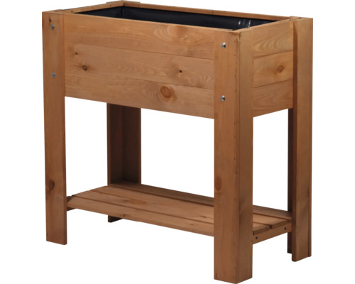 Jardinière surélevée en bois avec étagère
