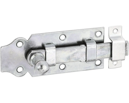 Verrou de porte avec bouton et boucle, 100 x 44 mm galvanisé, passivation couche épaisse