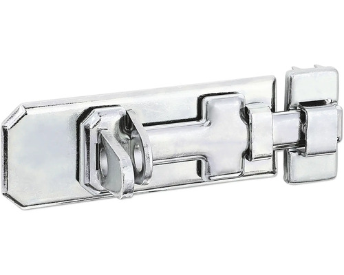Sicherheits-Schlossriegel mit flachem Griff und Schlaufe 100 x 40 mm galv. verzinkt, dickschichtpassiviert Sicherheits-Schlossriegel mit flachem Griff und Schlaufe 100 x 40 mm galv. verzinkt, dickschichtpassiviert