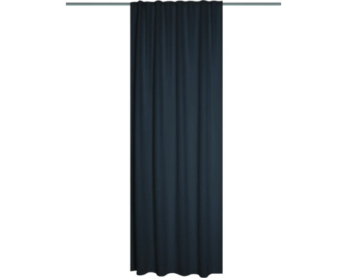 Rideau avec galon fronceur Blacky bleu foncé 135 x 245 cm difficilement inflammable