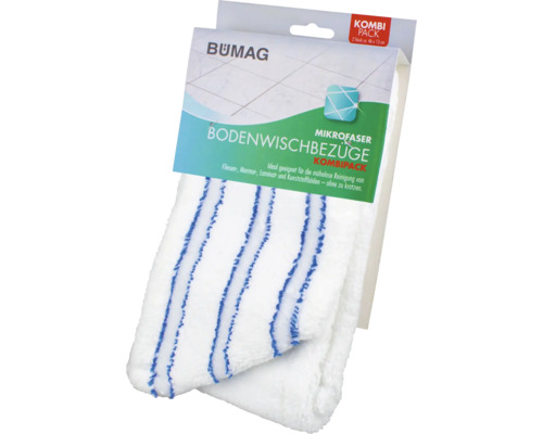 Bümag Housses de nettoyage pour sols Polyester (PES) lot de 2 Bumag housses de balai de sol en microfibre en pack combiné