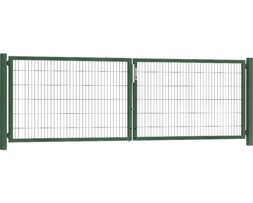 Premium-Doppeltor 400 x 120 cm 8/6/8 Rahmen 60x40 inkl. Pfosten zum Einbetonieren RAL 6005 moosgrün Premium-Doppeltor 400 x 120 cm 8/6/8 Rahmen 60x40 inkl. Pfosten zum Einbetonieren RAL 6005 moosgrün