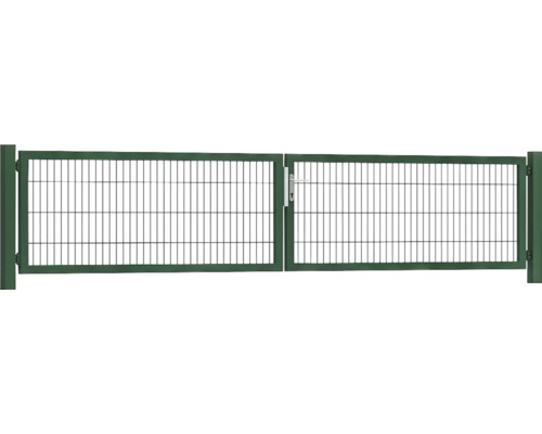 Premium-Doppeltor 400 x 80 cm 8/6/8 Rahmen 60x40 inkl. Pfosten zum Einbetonieren RAL 6005 moosgrün Premium-Doppeltor 400 x 80 cm 8/6/8 Rahmen 60x40 inkl. Pfosten zum Einbetonieren RAL 6005 moosgrün