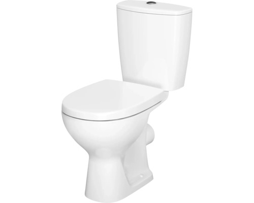 WC-Kombination Set form&style NATUNA Tiefspüler ohne Spülrand Abgang waagerecht weiss glänzend mit WC-Sitz