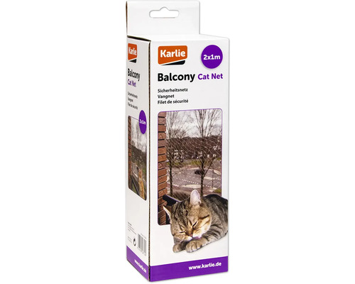 Filet de protection pour chats Karlie Balcony 2 x 1 m, transparent, maille 3 x 3 cm