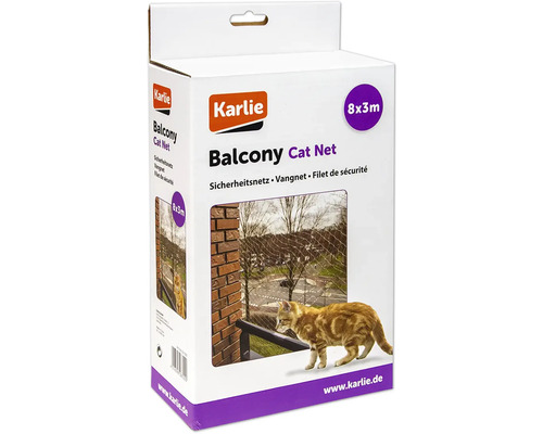 Karlie Filet de protection pour chats Balcony 8x3 m transparent - maille 3x3 cm