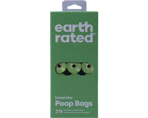 earth rated Sacs à déjections 315 pces parfum lavande