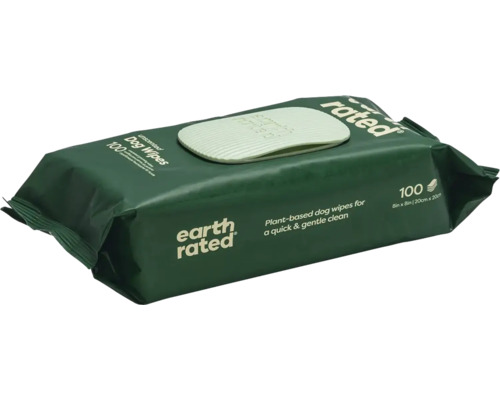 earth rated Feuchtücher 100 St für Pfoten etc. Packung Hunde Feuchttücher mit Spenderdeckel