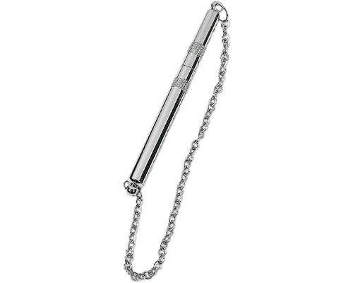 Sifflet pour chien Karlie de Luxe métal argent pour entrainement et dressage Sifflet en métal avec chaîne