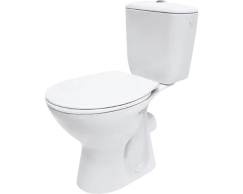 WC-Kombination Set form&style NEGROS Tiefspüler mit Spülrand Abgang waagerecht weiss glänzend mit WC-Sitz