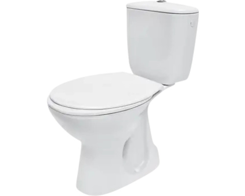 Ensemble de combinaison de WC form&style NEGROS fond creux avec bord de rinçage sortie verticale blanc brillant avec abattant WC