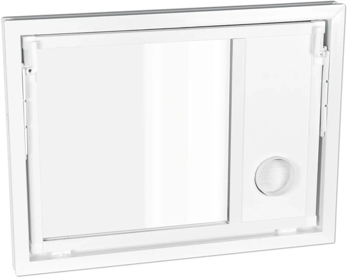 Fenêtre basculante multifonction WOLFA PLUS plastique blanc 900x700 mm à vitrage simple et raccord de sèche-linge