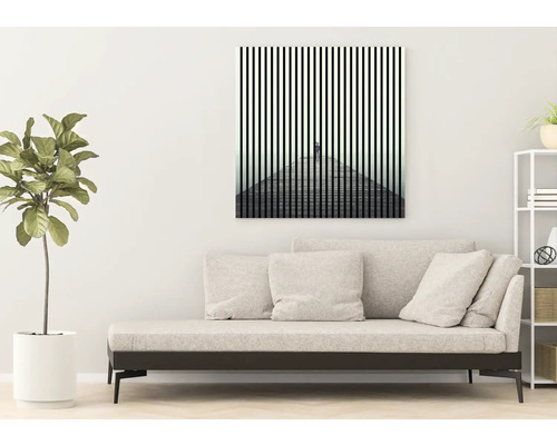 Image murale décorative avec une représentation abstraite dans le salon.