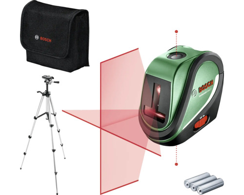 Set Bosch Universal Level 2 avec faisceau laser rouge, trépied, sac et piles