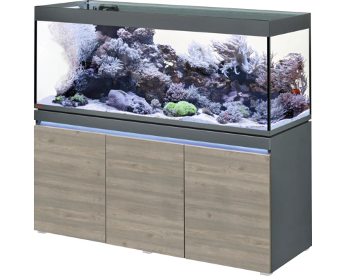 Kit complet d'aquarium EHEIM incpiria 530 avec pompe d'alimentation et meuble bas éclairé graphite/chêne rustique (sans éclairage d'aquarium)