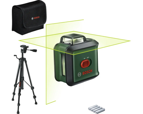 Bosch Kreuzlinienlaser mit Stativ, Tasche und Batterien