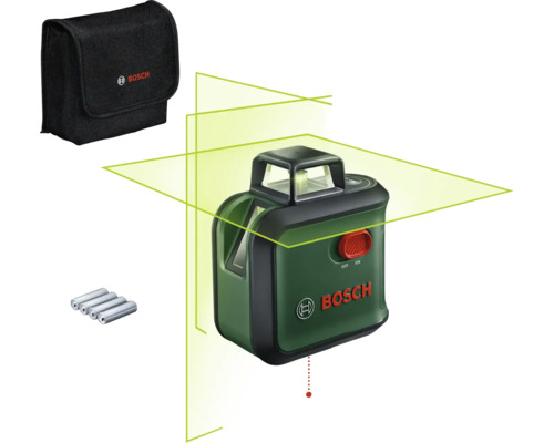Bosch Logo, Kreuzlinienlaser mit Zubehör und Batterien