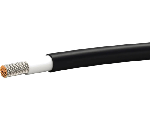 Cordon solaire Eca 6mm2 noir H1Z2Z2-K (au mètre) Câble unipolaire avec isolation noire