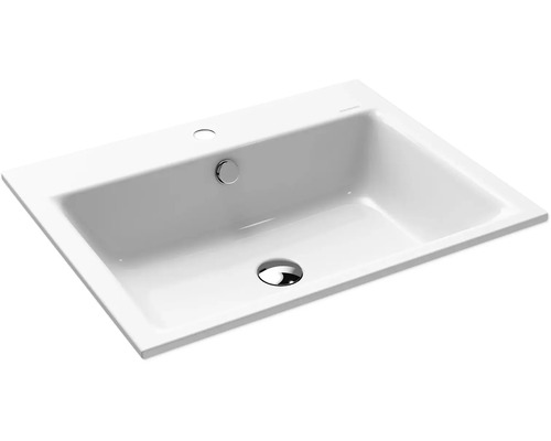 KALDEWEI Einbauwaschbecken Puro 60 cm Stahl-Email mit Hahnloch und Perleffekt weiss 900106013001