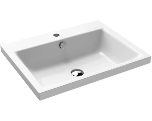 Lavabo à encastrer KALDEWEI Puro 60 cm acier-émail avec trou pour robinet et effet perlant 900406013001